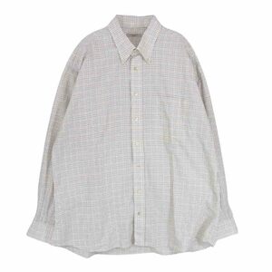 BURBERRY LONDON バーバリー ロンドン USA製 コットン チェック ボタンダウン シャツ 長袖 マルチカラー系 XL【中古】