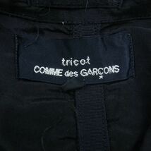 tricot COMME des GARCONS トリココムデギャルソン AD2000 TJ-02001M レーヨン100％ オープンカラー 長袖 シャツ ブラック系 M【中古】_画像4