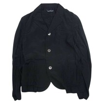 tricot COMME des GARCONS トリココムデギャルソン AD2000 TJ-02001M レーヨン100％ オープンカラー 長袖 シャツ ブラック系 M【中古】_画像1