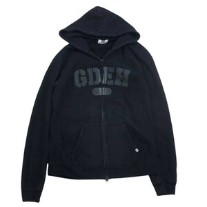 GOODENOUGH グッドイナフ GDEH カレッジ ロゴ ジップ アップ パーカー ブラック系【中古】