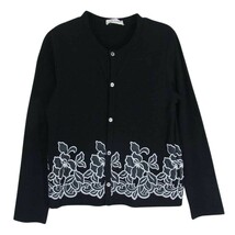 COMME des GARCONS コムデギャルソン AD2001 GC-T038 本ライン アーカイブ フェイクレザーフラワーパッチ カーディガン ブラック系【中古】_画像1