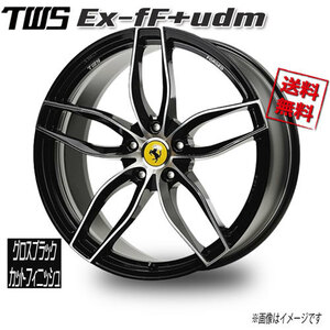 TWS TWS Ex-fF+udm グロスブラックカットフィニッシュ 20インチ 5H114.3 8J+45.7 1本 業販4本購入で送料無料