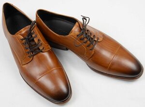 ●定価41800円ECCOエコーVITRUS MONDIAL DERBY TIE ストレートチップビジネスシューズ(茶,42(26.0),523634 01277,革底)新品