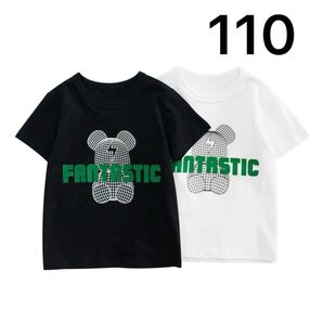 キッズ 3D風 Tシャツ 半袖 ベアー 立体 稲妻 ベアー クマ 韓国 ロボットベアー