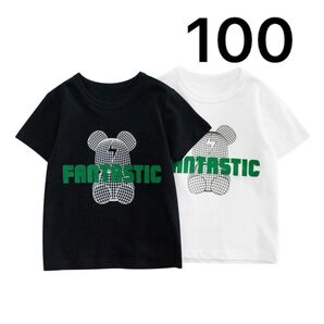 キッズ 3D風 Tシャツ 半袖 ベアー 半袖Tシャツ 立体 稲妻 韓国 ロボットベアー 100