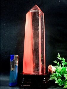 約：1257g 250 mm★超綺麗★赤水晶六角柱178E2-54E26b