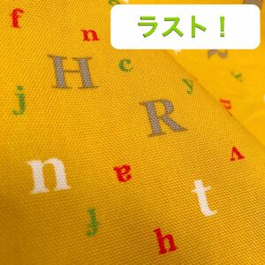 ラスト〈今だけ→680円！〉　ディーズ セレクション 綿オックス 明るいカラシ色 アルファベット柄※貴重レア！廃番