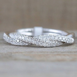 S925 CZ diamond zirconia twist silver ring ring screw .... lady's 