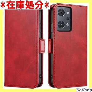 OPPO Reno7 A OPG04 / OPPO R ット式 留め具 カード収納 スタンド機能 レトロ レッド 1153