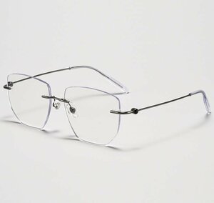 送料無料　超軽量 メガネフレーム　フチなし ツーポイント　眼鏡　レンズ交換可能　チタン　男女兼用　 sc0184