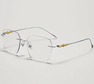 送料無料　ツーポイント　フチなし 超軽量　メガネフレーム　タテ眼鏡　レンズ交換可能　男女兼用　ブルーライトカット sc0316