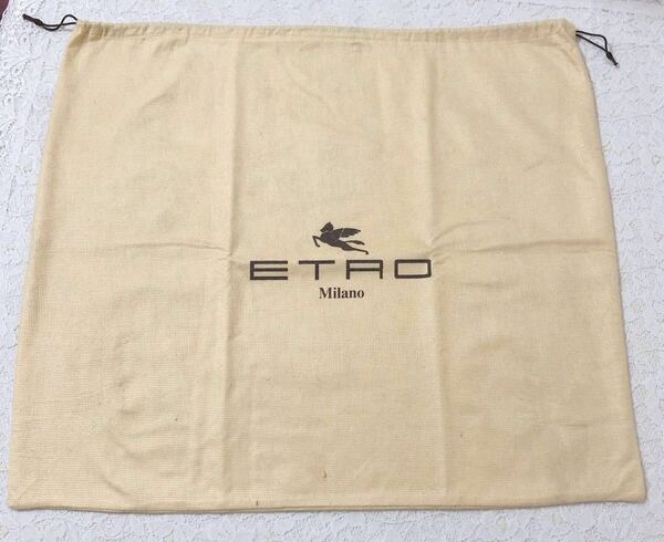 エトロ「ETRO」バッグ保存袋 旧型（3614）正規品 付属品 内袋 布袋 巾着袋 57×49cm 不織布製 茶系 ヴィンテージ