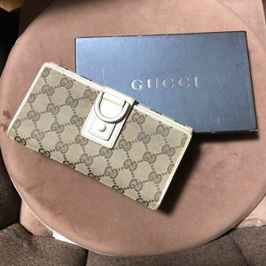 GUCCI モノグラム長財布 グッチ ベージュ ブラウン GGキャンバス GG柄 