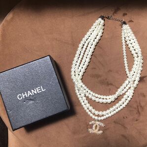 CHANEL 4連パールネックレス アクセサリー