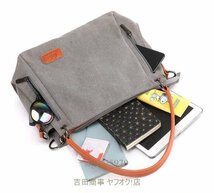 A7484新品トートバッグ ショルダーバッグ 帆布 男女兼用 シンプル 肩がけ 鞄 かばん メンズ 通勤通学 2ways 　　紫系_画像7