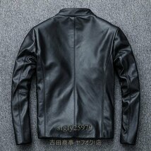 A6720新品メンズジャケット レザー?タイト 牛革 本革ジャケット ブルゾン オイルレザー Ｓ～5ＸＬ ブラウン_画像7