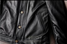 A7124新品ライダースジャケット レザージャケット 牛革 ヴィンテージ 本革 革ジャンコート 304050代 メンズファッション Ｓ～5ＸＬ黒_画像9