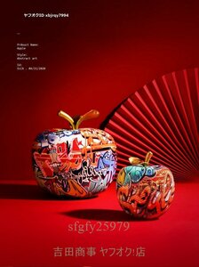 A7710☆新品色付きの樹脂製のリンゴの像 創造的な彫刻 手作りの飾り 家の装飾 オフィスルーム リビングルームの装飾