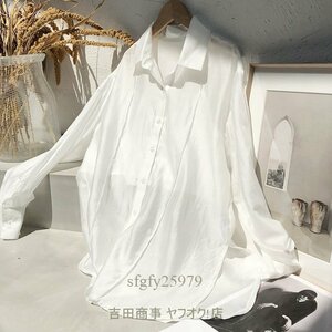 B0104☆新品 シャツブラウスレディース 20代30代40代 着心地抜群 sexy 長袖 white