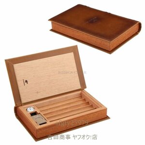 A7881* new goods portable hyumi doll leaf volume book type hygrometer humidifier leather leather wood wooden luxury compact Brown 