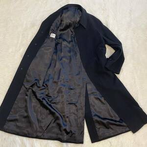 1円 希少 アルマーニコレッツォーニ 【圧倒的高級感】 ARMANI COLLEZIONI魅惑のとろとろウール100% ロングコート メンズ ブラック L〜XL