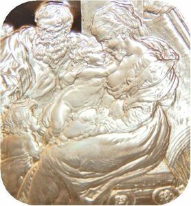 Art hand Auction طبعة محدودة نادرة لأعظم الرسامين في العالم لوحات روبنز سانت إليزابيث سانت جون العائلة المقدسة المسيحية ميدالية فضية نقية مجموعة العملات المعدنية شارة الجائزة, المصنوعات المعدنية, فضة, آحرون