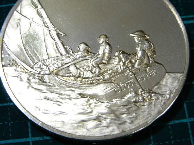 Rare Limited Edition Made by the French Mint Winslow Homer Painting The Wind Gets Stronger Fair Wind Sterling Silver Painting Souvenir Commemorative Medal Coin Relief Plaque Insignia, metal crafts, made of silver, others