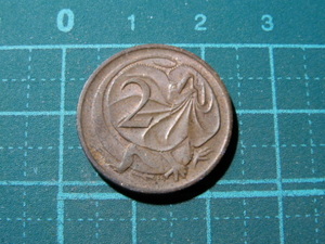 昭和レトロ　1978年　エリザベス女王Ⅱ世　オーストラリア　エリマキトカゲ 2セント　コイン　メダル　貨幣　硬貨　爬虫類 模様