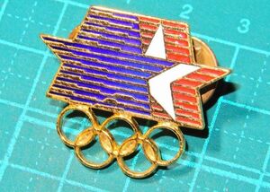 レア 1984年 アメリカ ロサンゼルスオリンピック 委員会 ロス五輪 大会エンブレム 記念章 記念品 三ツ星 スター 記章 バッジ バッチ メダル