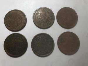 s1713［中古品］レア 日本硬貨 黄銅貨 穴なし 5円 額面30円 昭和23年×3枚、昭和24年×3枚 計6枚セット