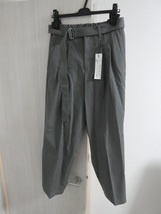 ATTACHMENT アタッチメント ワイドテーパードパンツ WOOL GYABARDINE TWO PLEATS TAPERD FIT TROUSERS サイズ 2 グレイ AP12-208_画像1