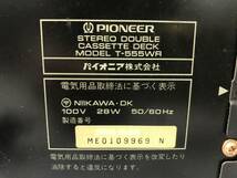 湘/Pioneer/ステレオダブルカセットデッキ/T-555WR/通電確認済/動作未確認/黒/CDデッキシンクロ/リモコン欠品/パイオニア/2.16-69 ST_画像9