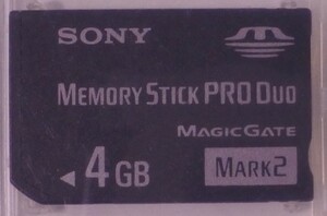 1円から売り切りスタート・・SONY ソニー MEMORY STICK PRO DUO MAGIC GATE MARK2 ４GB 20240212 j 202 0205