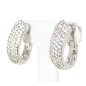  Cartier pave diamond ribbon earrings 750 (K18WG) lady's CARTIER used [ jewelry ]