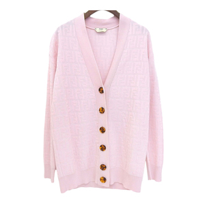  Fendi FF pattern cardigan FZC824 ABWQ lady's pink FENDI used [ apparel * small articles ]