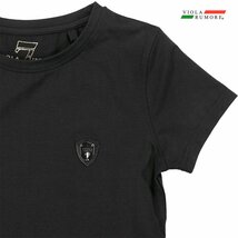 13301-bk VIOLA rumore レディース ヴィオラルモーレ ビオラ Tシャツ 半袖クルーネック 無地 スリム 伸縮性(ブラック黒) WL メール便可_画像4