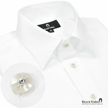 21170-0wh サテンシャツ ラインストーンボタン ドレスシャツ パウダーサテン レギュラーカラー パーティー メンズ (ホワイト白・ボタンC) L_画像1
