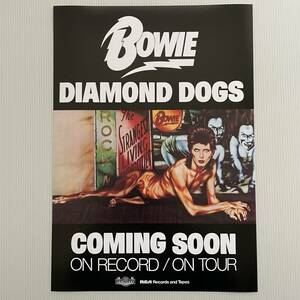 ポスター★デヴィッド・ボウイ（David Bowie） 1974 『ダイアモンドの犬』発売当時プロモポスター レプリカ★Diamond Dogs