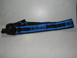 Nikon ストラップ(青、黒模様)中古品