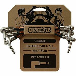 Orange CRUSH Patch Cable×3 6in/15cm 1/4 Angled CA038 ギターパッチケーブル