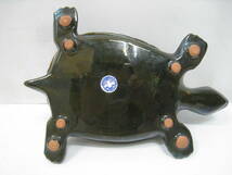 カナダ製 BLUE MOUNTAIN POTTERY 亀 カメ かめ 陶器 置物 オブジェ 青 緑 ブルー グリーン_画像5