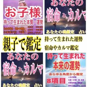 19000円に鑑定します！親子で鑑定１人あたり17項目使命、人生の道筋、仕事人間関　金運　健康　占い鑑定