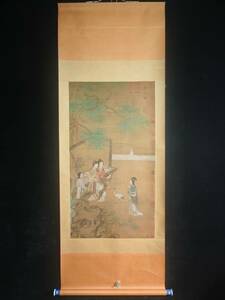 Art hand Auction Secret Chinese item Chinese Ming Dynasty painter Tang Tora Figure Painting Hanging scroll Painter of ink painting Chinese antique art Art object Period piece Antique prize Chinese antique Toy Antique Antique ZSL0203, artwork, painting, others