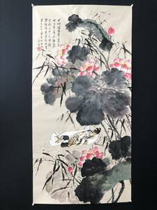 Art hand Auction Secret Art Artiste chinois moderne et contemporain [Xu Beihong] Peinture de fleurs et d'oiseaux purement peinte à la main Art antique chinois Objet d'époque Antiquités Antique Jouet chinois Antique GP0216, ouvrages d'art, peinture, autres