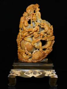 Art hand Auction Secret, Chinese Qing Dynasty, Shouzan Ishida Huangshi Sculpture [Life's Ruin] Large Ornament, Super Fine Crafts, Old Figurine, Ancient Fabric, Period Item, Old Prize, Old Chinese Toy, Antique, Old Deliciousness ZSL0204, hobby, culture, hand craft, handicraft, others