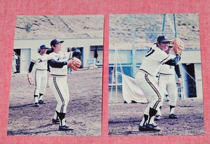 Lサイズのカラー生写真2枚セット/門田博光選手　田辺市南海キャンプにて