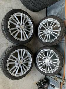 送料込み！195/45R17 YOKOHAMA ice GUARD ig60 22年製 6~7mm スズキ純正ホイール付き 17×6.5J 中古４本セット