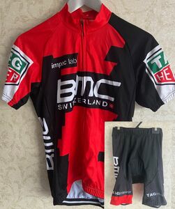 限定値下げ美品！BMC乗りに サイクルジャージ上下セット　M 半袖 サイクルシャツ ロードバイク サイクリングジャージ 