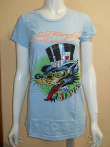 新品 デッドストック Ed Hardy ラインストーン Tシャツ チュニックワンピース レディース XS エドハーディー メ4949