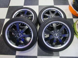 LEGANCE レガンス BACK GAMMON 200系ハイエース 18インチ 7.5J +38 6H139.7 中古 ヨコハマ BluEarth ブルーアース RV-02 225/45R18 18年製